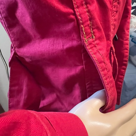 CAbi! Red Nautical zip front cotton jacket with belt. Size Small - Picture 10 of 10